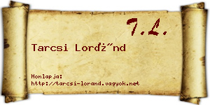 Tarcsi Loránd névjegykártya